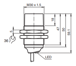 電感式傳感器NBN25-30GM50-E0(圖2)